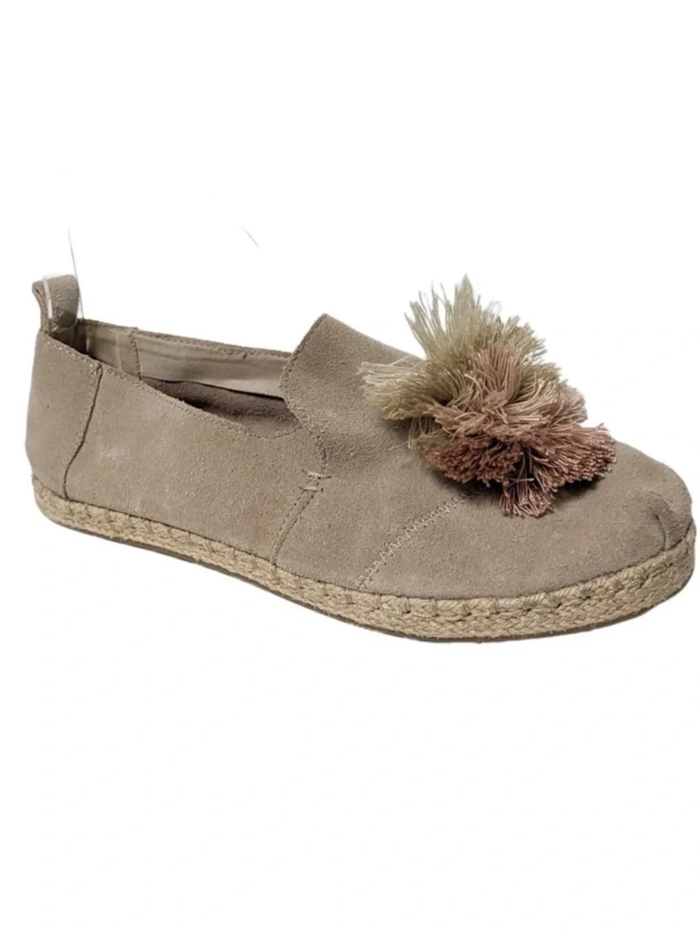 TOMS Alpargata Rope Tan Tassel Suede Espradrilles 8